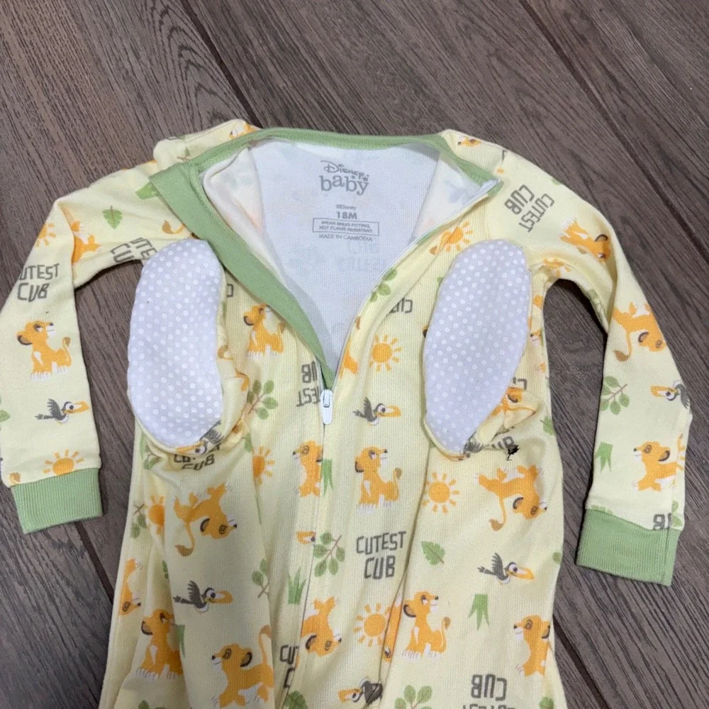 Disney Baby Lion King Cutest Cub Pajama Footies size 18 Month